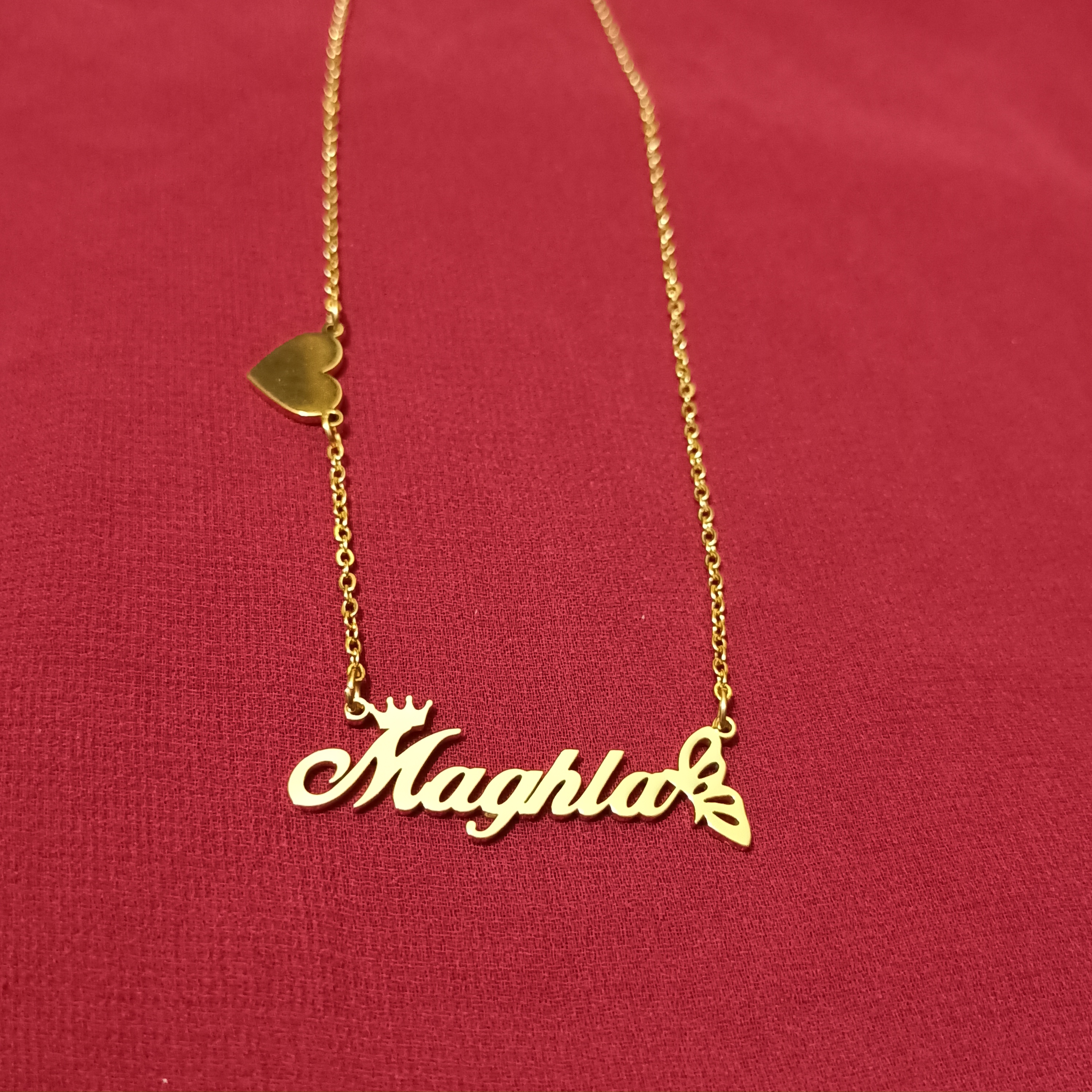 Nababali  Gold "Maghla" Style Name Necklace Gifts For Her