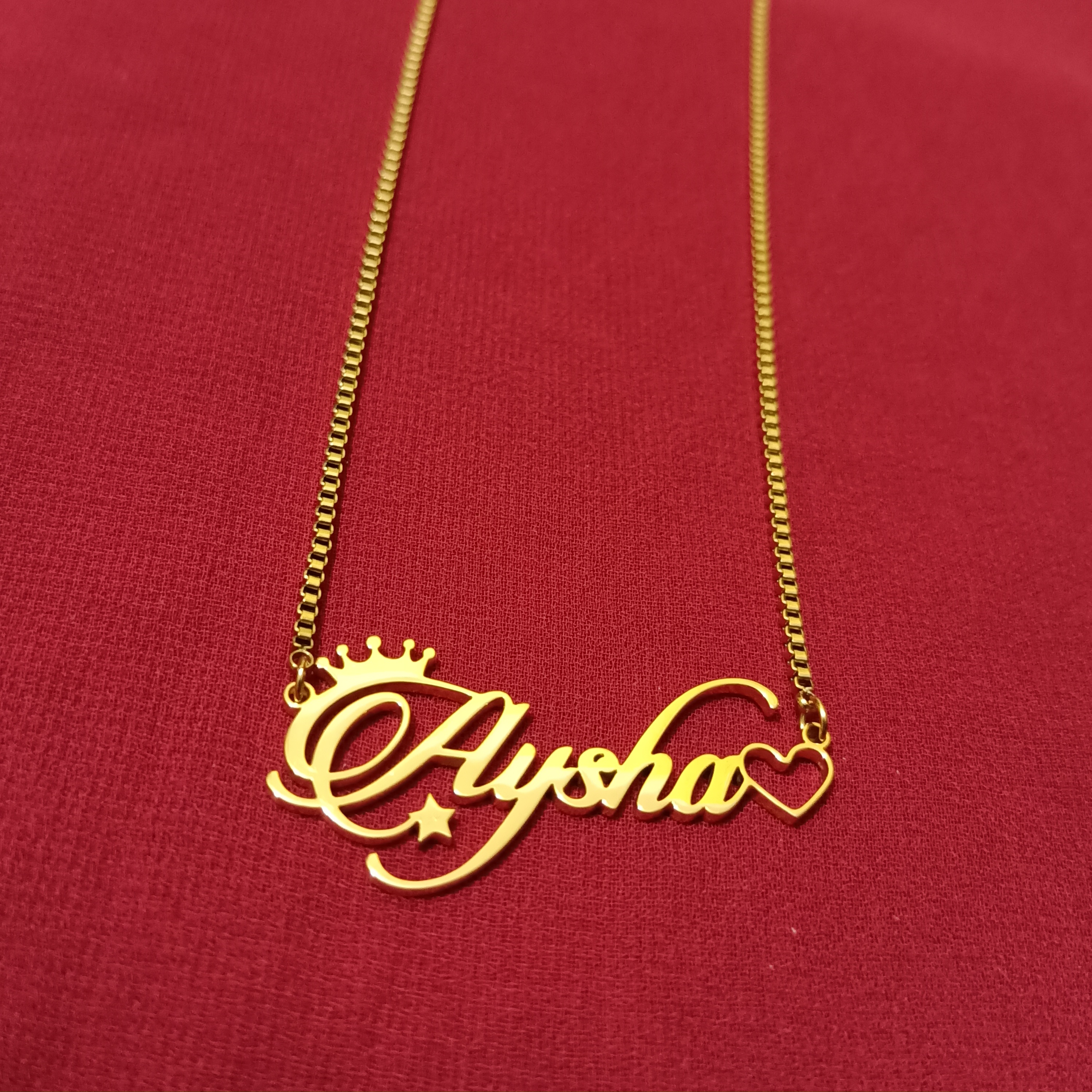 Nababali Gold "Aysha" Style Name Necklace Gifts For Her