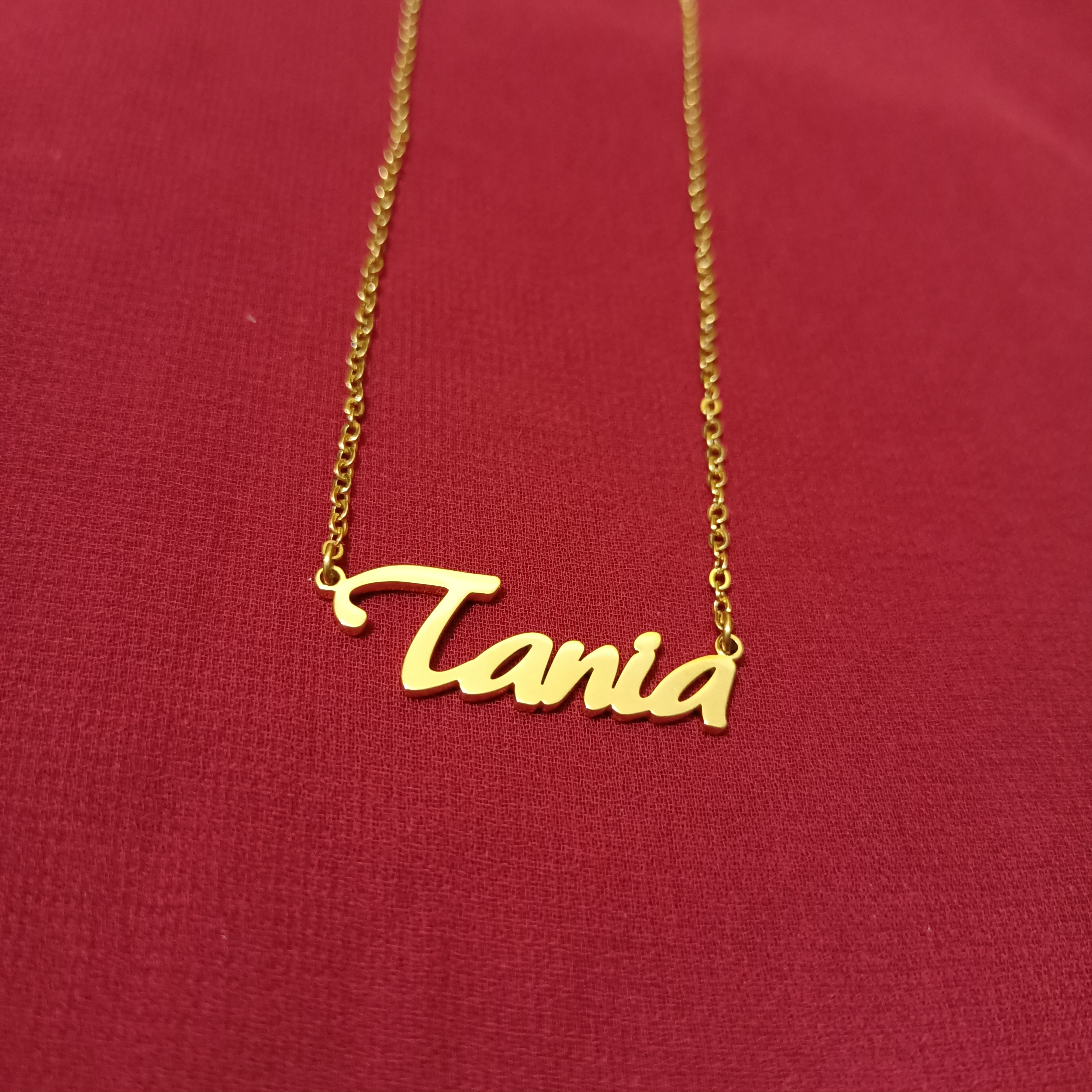 Nababali Gold "Tania" Style Name Necklace Gifts For Her