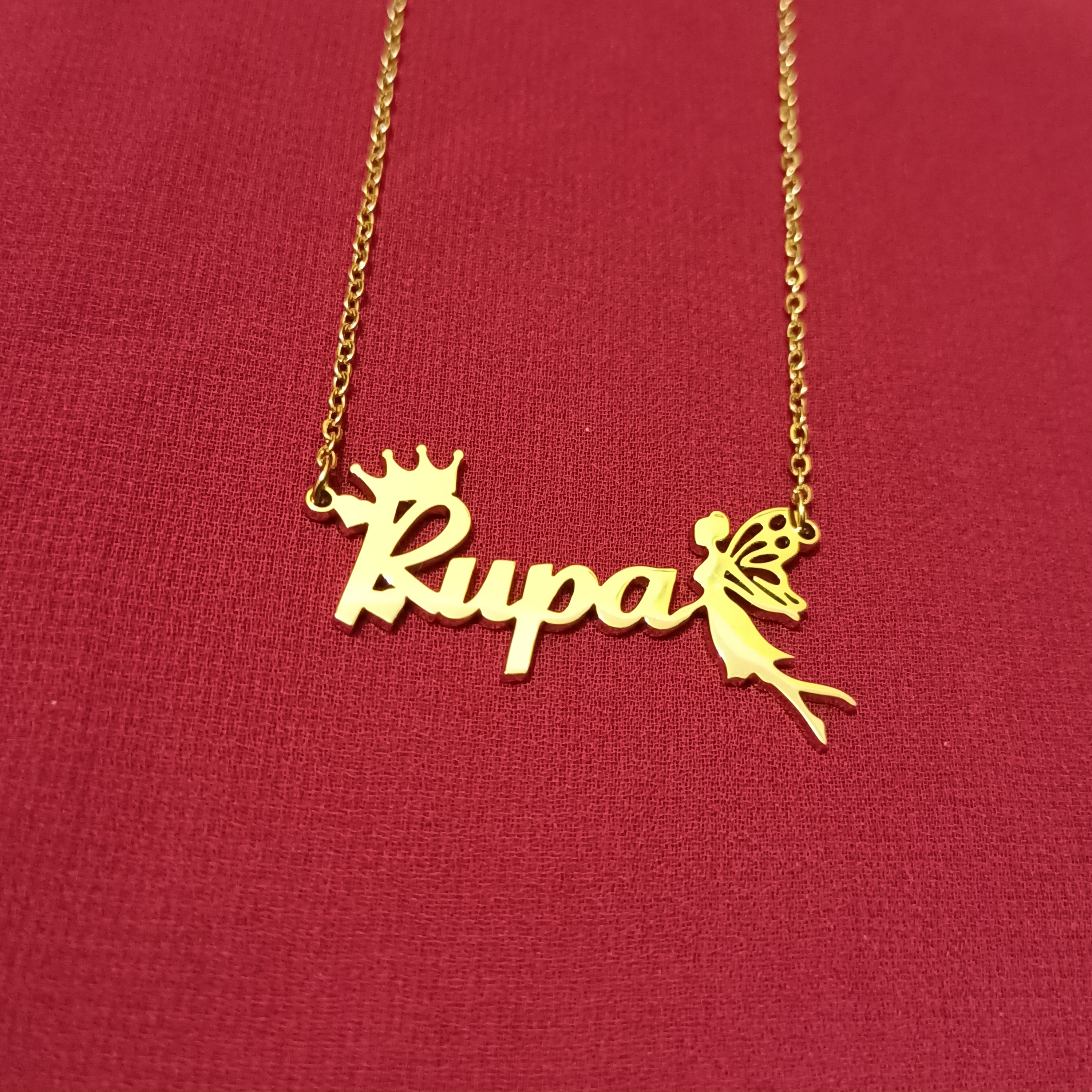 Nababali Gold " Rupa " Style Name Necklace Gifts For Her