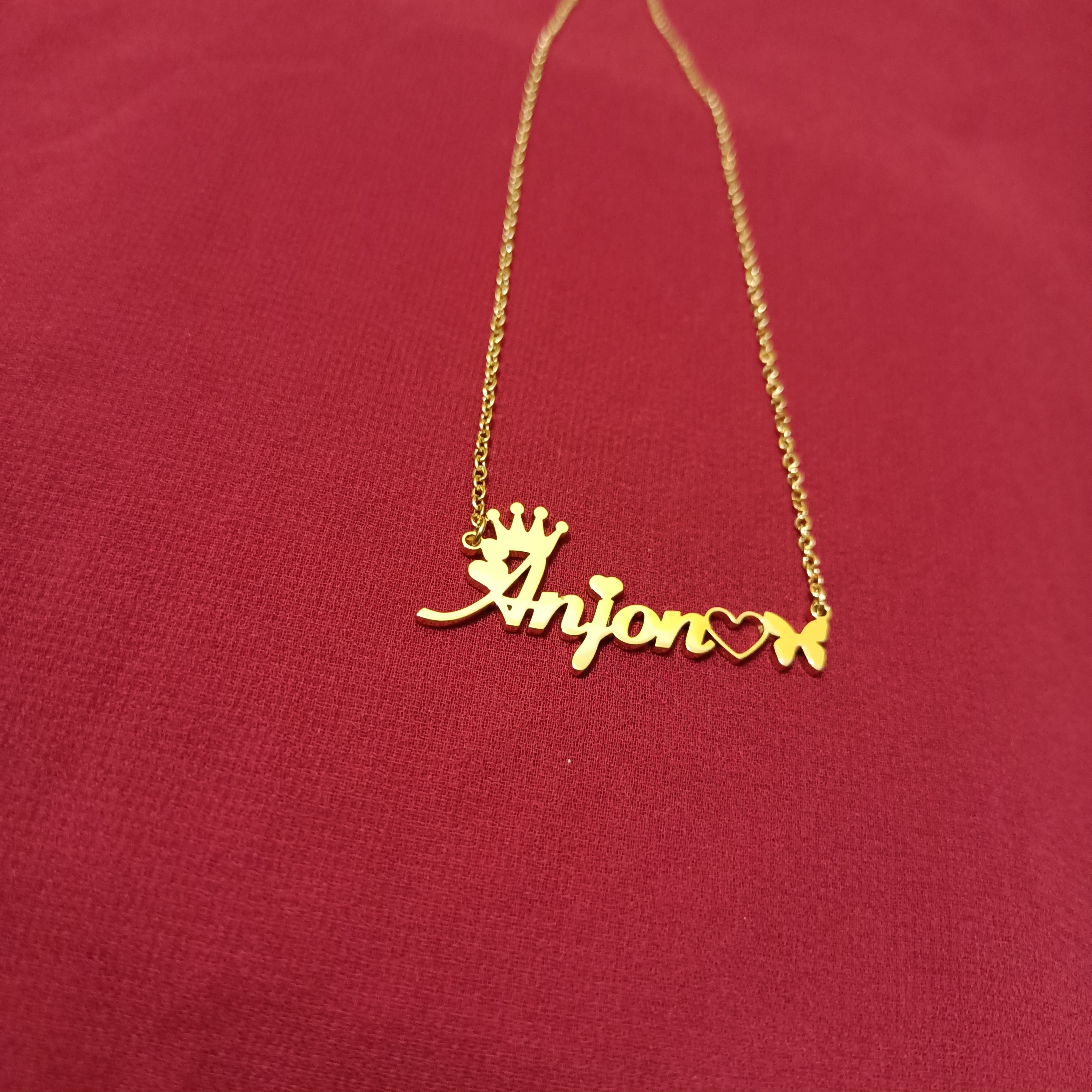 Nababali Gold " Anjon " Style Name Necklace Gifts For Her