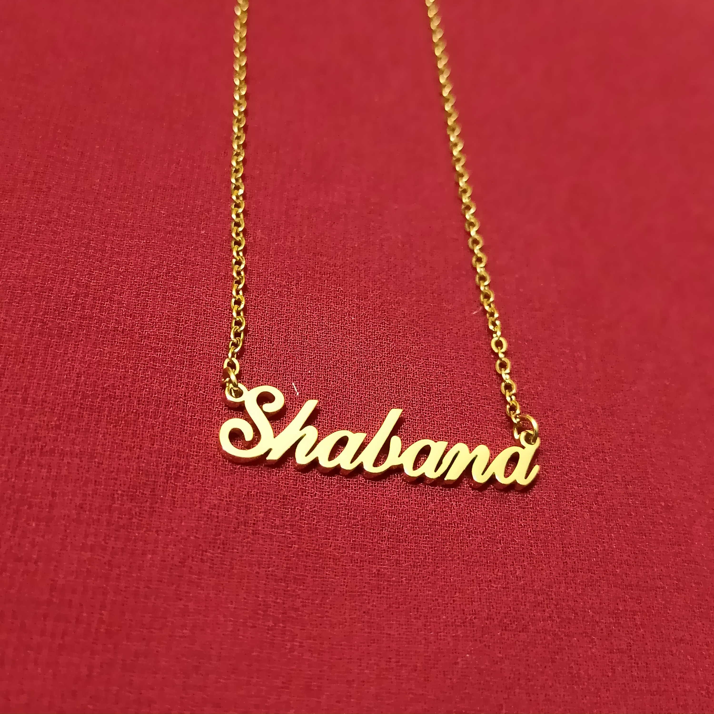 Nababali Gold " Shabana " Style Name Necklace Gifts For Her