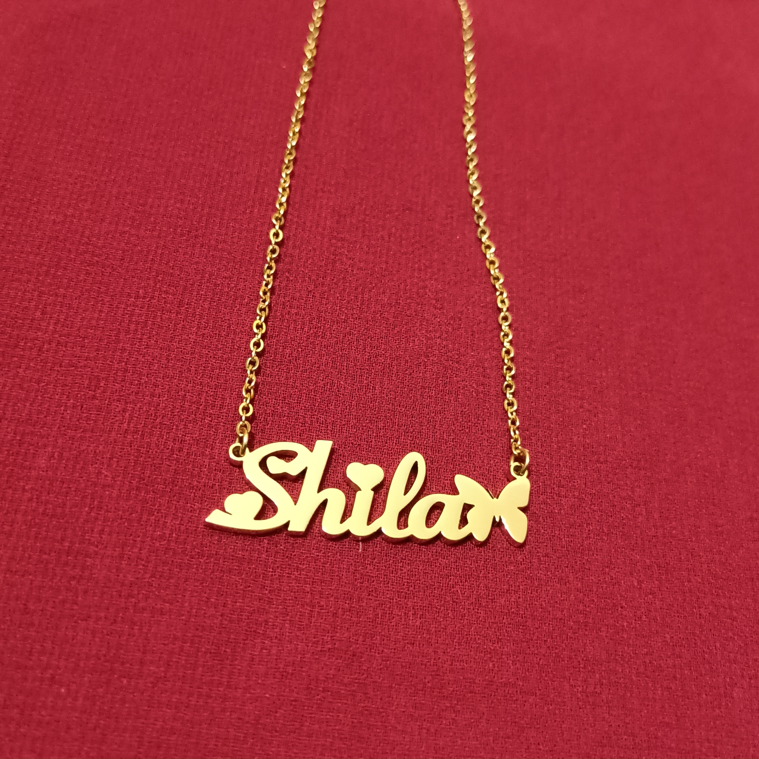 Nababali Gold " Shila " Style Name Necklace Gifts For Her