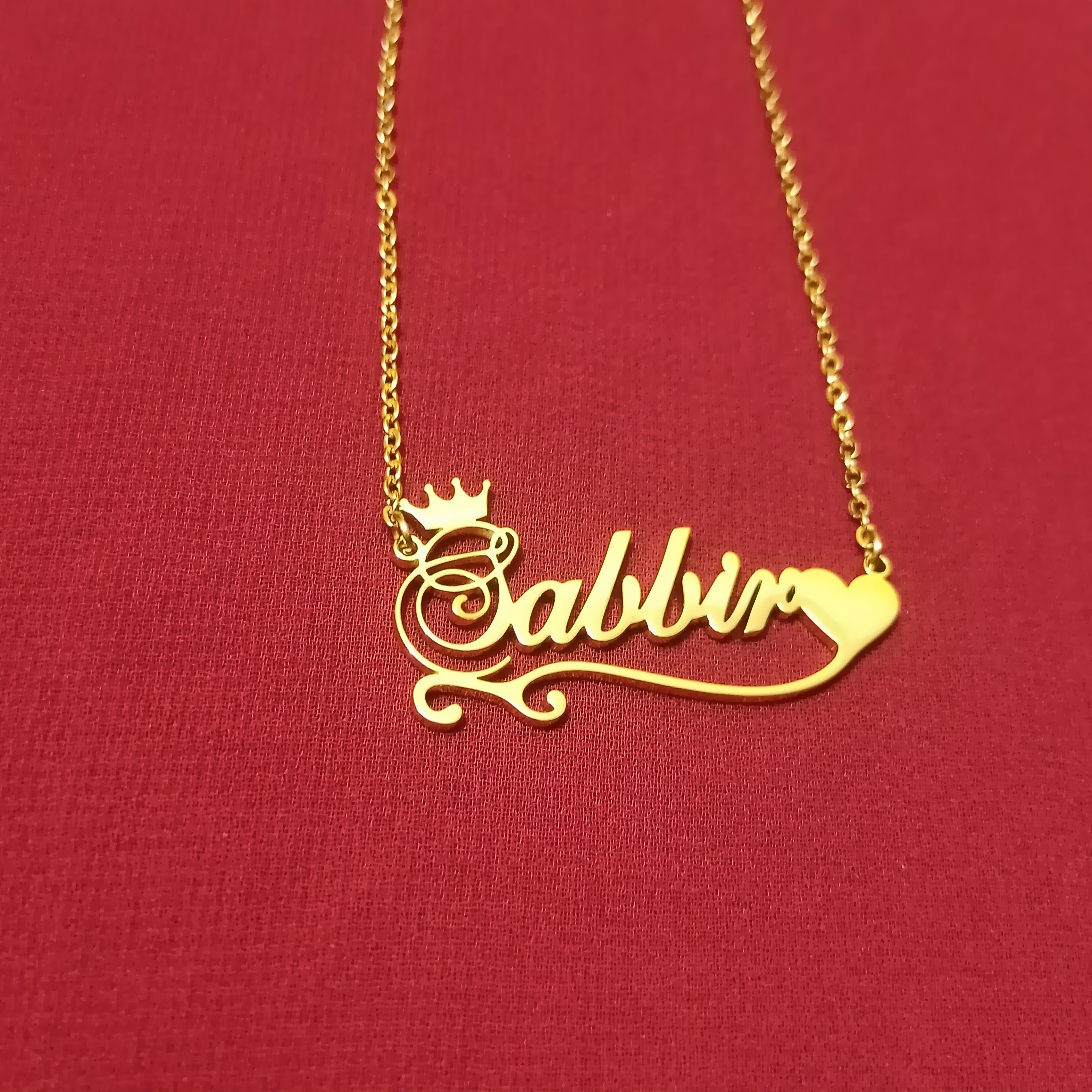 Nababali Gold " Sabbir " Style Name Necklace Gifts For Her