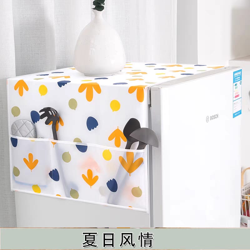 Household Refrigerator Dust Cover Multifunctional Hanging Storage Bag for Washing Machine Dust Cover Fridge Top Covers