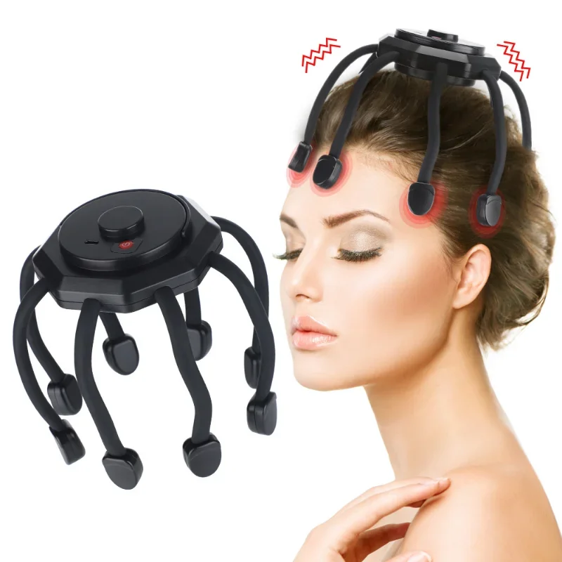 Electric Head Massager Octopus Massager 20 Contracts 5 Modes Scalp Massager 2 Extra Long Contract